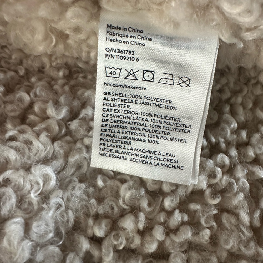 H&M Cream Shearling Jacket - Picture 6 of 6